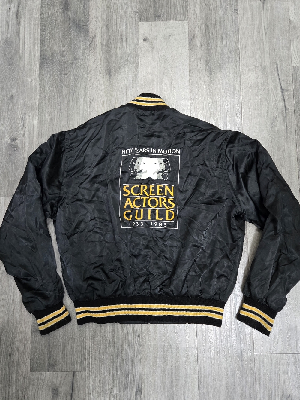 Screen Actors Guild 1983 50th Anniversary Black & Yellow Satin Jacket